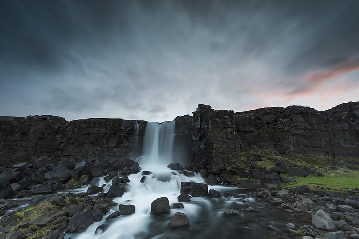 Iceland  xar rfoss waterfall,  xar  River,  ingvellir or Thingvellir or Pingvellir, Rift Valley, National Park, Iceland, Europe, by Olaf Kr ger