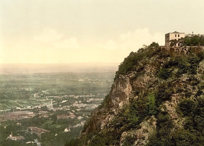 Thale and the Hexentanzplatz near Bodetal in the Harz Mountains, Saxony-Anhalt, Germany, Historic, Photochrome print from the 1890s, Europe, by Sunny Celeste