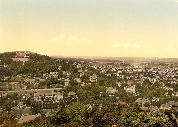 The Johannisberg in Bielefeld, North Rhine-Westphalia, Germany, Historic, digitally restored reproduction of a photochrome print from the 1890s, Europe, by Sunny Celeste