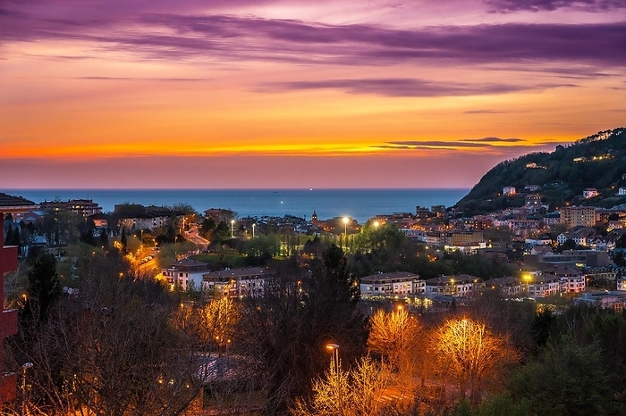 Sunset in Donostia San Sebastian from the Intxaurrondo neighborhood and the sea in the background. Basque Country, by Unai Huizi