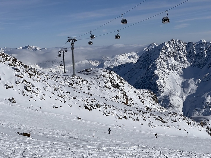 Tiefenbachferner glacier ski area with Tiefenbach cable car, Sölden, Ötztal, Tyrol, by Hans-Werner Rodrian
