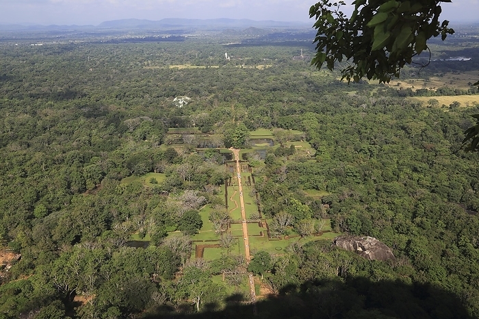 Sri Lanka View of water gardens from rock palace fort, Sigiriya, Central Province, Sri Lanka, Asia, by Ian Murray