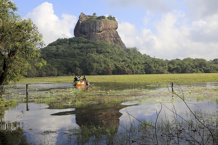 Sri Lanka Elephant ride in lake by rock palace, Sigiriya, Central Province, Sri Lanka, Asia, by Ian Murray