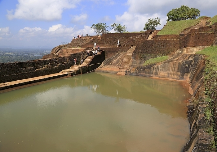 Sri Lanka Bathing pool in rock palace fortress on rock summit, Sigiriya, Central Province, Sri Lanka, Asia, by Ian Murray