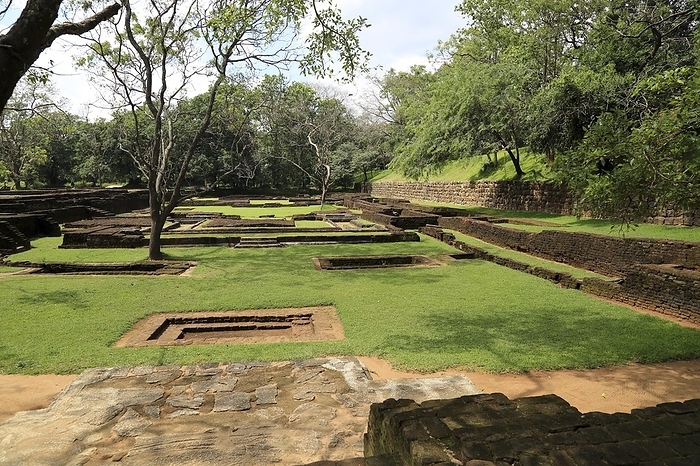 Sri Lanka Archeological remains in water gardens of Sigiriya rock palace, Central Province, Sri Lanka, Asia, by Ian Murray