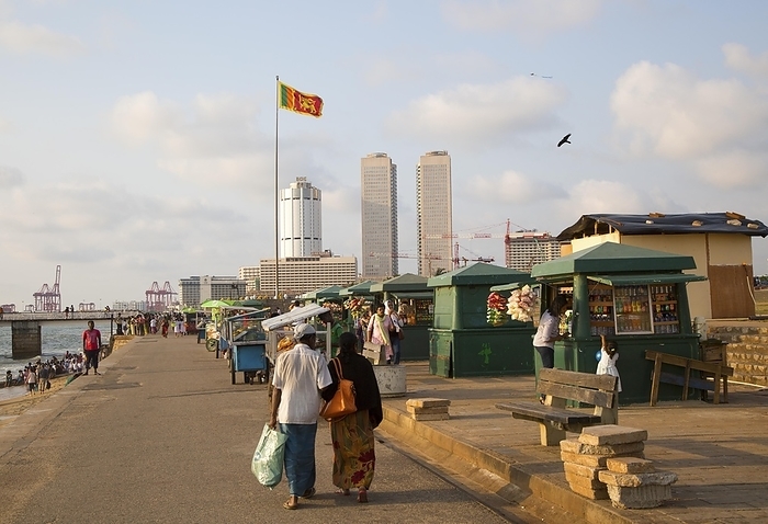 Sri Lanka Street stalls on seafront at Galle Face Green, Colombo, Sri Lanka, Asia, by Ian Murray