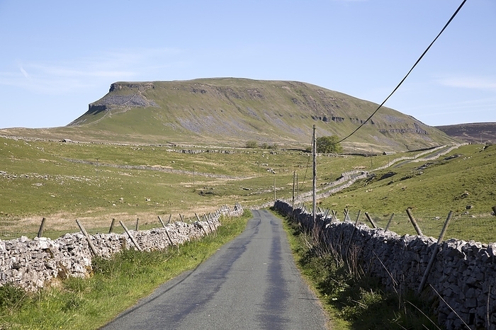 United Kingdom Road and dry stonewalls, Pen Y Ghent, Yorkshire Dales national park, England, UK, by Ian Murray