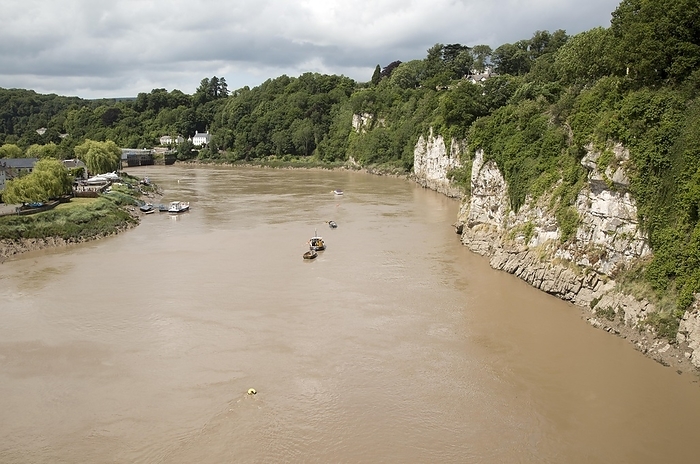 Wales Cliff and meander loop of River Wye at Chepstow, Monmouthshire, Wales, UK, by Ian Murray