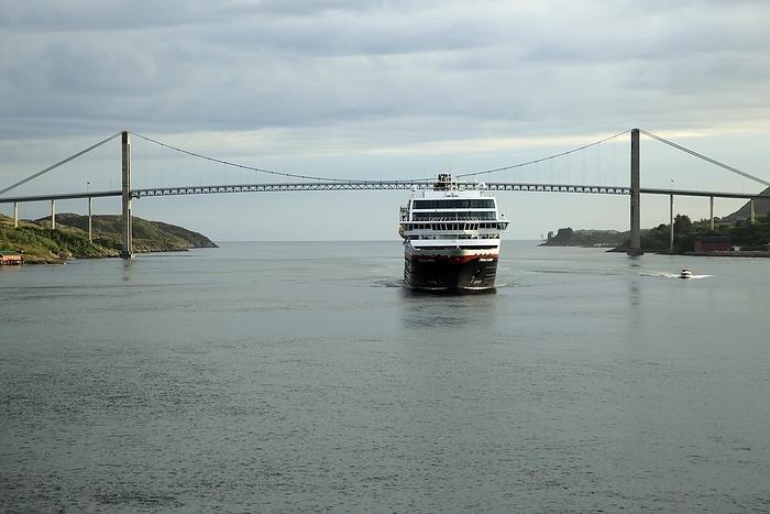 Norway Hurtigruten ship  Trollfjord  arriving at port of Rorvik, Norway, Europe, by Ian Murray