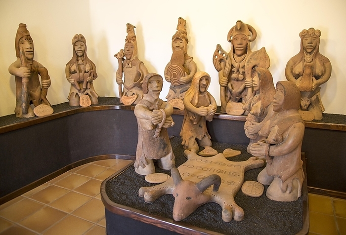 Spain Carved wooden figures, Museum and folklore arts centre, Casa Museo Monumento al Campesino, Lanzarote, Canary Islands, Spain, Europe, by Ian Murray