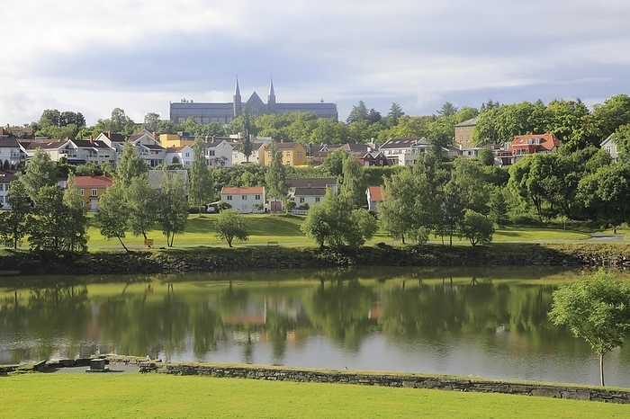 Norway View over River Nidelva towards Norwegian University of Science and Technology, Trondheim, Norway, Europe, by Ian Murray