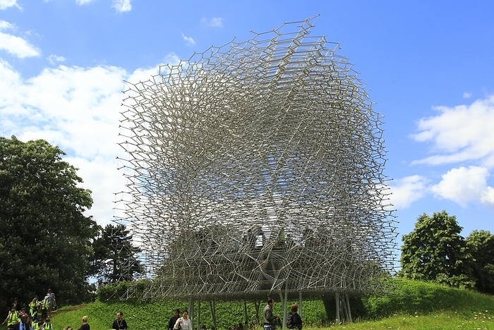 United Kingdom The Hive artwork sculpture at Royal Botanic Gardens, Kew, London, England, UK designed by Wolfgang Buttress, by Ian Murray