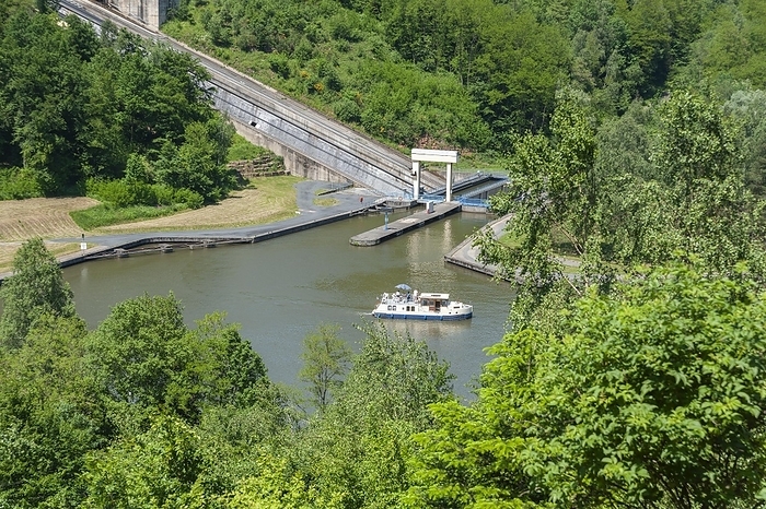 France Boat lift on the Rhine Marne Canal, Saint Louis, Arzviller, Lorraine, France, Europe, by J rgen Wackenhut