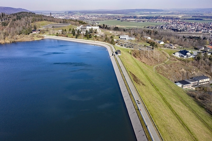Dam of the Granetal dam. The dam has a capacity of 46.4 million cubic metres of water, Langelsheim, 07.04.2023, by Jochen Eckel