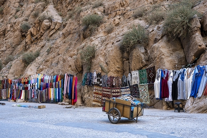 Morocco Typical stalls in the Todra Gorge or Gorges du Toudra, near Tinghir, Morocco, Africa, by Sonja Jordan