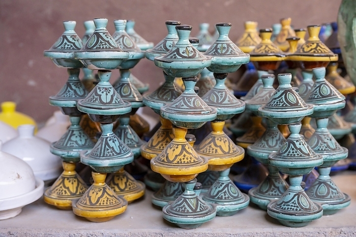 Morocco Handmade ceramic products in a pottery, Tajine, Tamegroute, Morocco, Africa, by Sonja Jordan