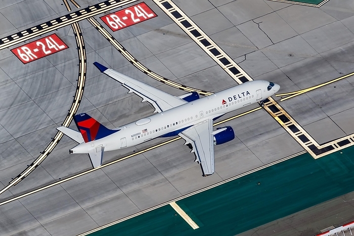 America A Delta Air Lines Airbus A220 300 aircraft with registration N305DU at Los Angeles Airport, USA, North America, by Markus Mainka