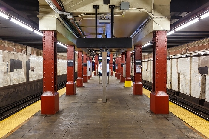 America New York City Subway Bowery underground station on the J Line in New York, USA, North America, by Markus Mainka