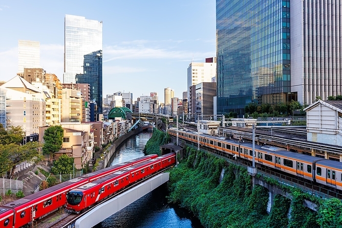 Tokyo Metropolitan area Local transport in Tokyo with trains of the metro and railways of Japan Rail JR in Tokyo, Japan, Asia, by Markus Mainka