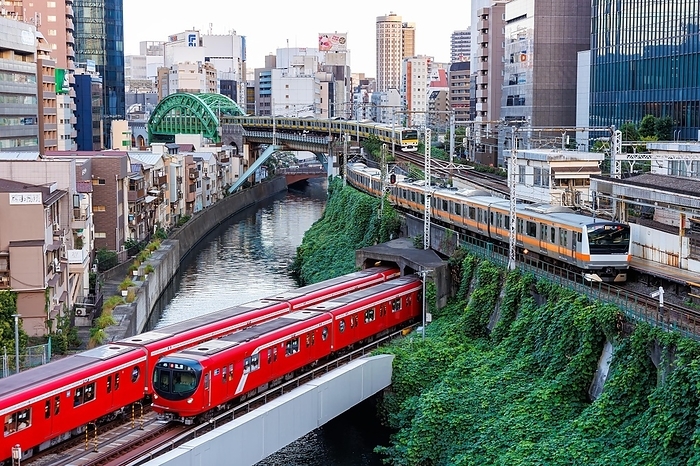 Tokyo Metropolitan area Local transport in Tokyo with trains of the metro and railways of Japan Rail JR in Tokyo, Japan, Asia, by Markus Mainka