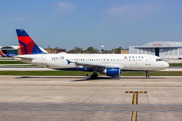 America A Delta Air Lines Airbus A320 aircraft with the registration number N350NA at Chicago Midway Airport  MDW  in Chicago, USA, North America, by Markus Mainka
