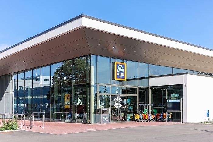 Germany Aldi S d modern branch discounter supermarket shop in Stuttgart, Germany, Europe, by Markus Mainka