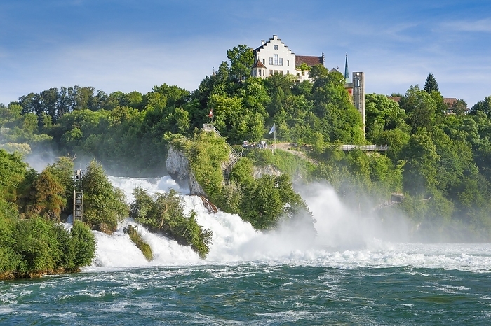 Switzerland Rhine Falls with Laufen Castle, Switzerland, Europe, by Patrick Frischknecht