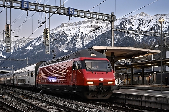 Switzerland Railcar SBB Interlaken Ost station, Switzerland, Europe, by Pius Koller