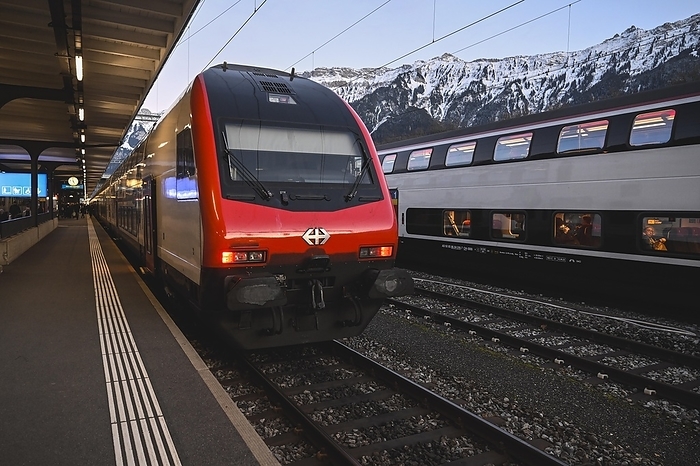 Switzerland Railcar SBB Interlaken Ost station, Switzerland, Europe, by Pius Koller