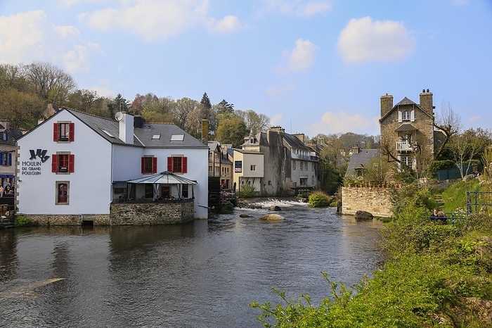 France Artists  village of Pont Aven in the Cornouaille at the beginning of the estuary of the river Aven into the Atlantic Ocean, department of Finistere Penn ar Bed, region of Brittany Breizh, France, Europe, by Peter Seyfferth