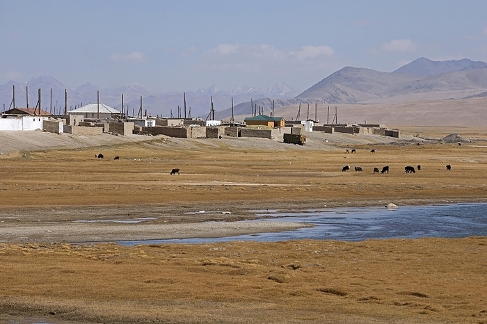 Tajikistan Small village, settlement along the Pamir Highway, M41 in the Gorno Badakhshan province, Tajikistan, Asia, by alimdi   Arterra