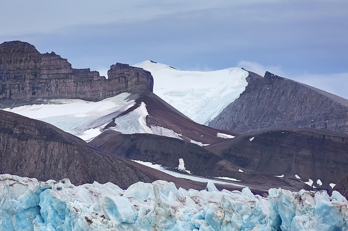 Norway Kongsbreen glacier in autumn, fall, calving into Kongsfjorden, Svalbard, Spitsbergen, Norway, Europe, by alimdi   Arterra