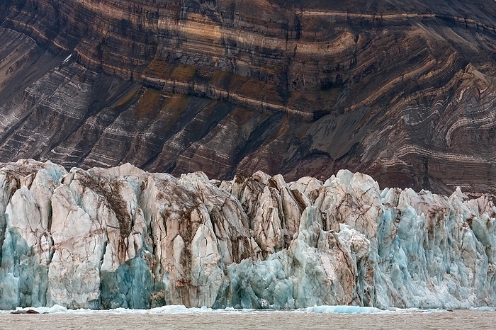 Norway Kongsbreen glacier in autumn, fall, calving into Kongsfjorden, Svalbard, Spitsbergen, Norway, Europe, by alimdi   Arterra
