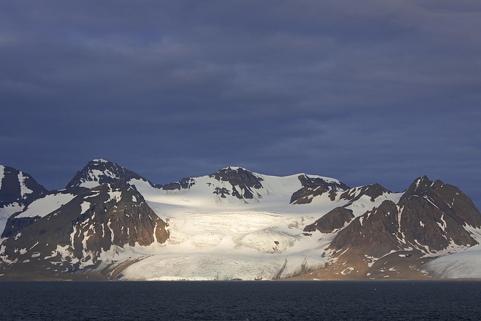 Norway Mountains and glacier along the coast of Prins Karls Forland, Forlandet, island off the west coast of Oscar II Land, Svalbard, Spitsbergen, Norway, Europe, by alimdi   Arterra