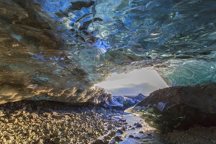 Iceland Entrance of the Crystal, natural ice cave in the Brei amerkurj kull, Breidamerkurjokull Glacier in Vatnaj kull National Park, Iceland, Europe, by alimdi   Arterra