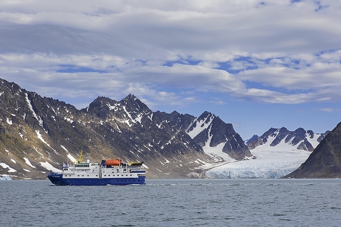 Norway Expedition cruise ship MS Sea Endurance in Bj rnfjorden, fjord in Albert I Land at Spitsbergen, Svalbard, Norway, Europe, by alimdi   Arterra