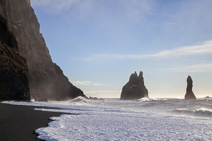 Iceland Reynisdrangar, basalt sea stacks near the village V k   M rdal, southern Iceland, by alimdi   Arterra
