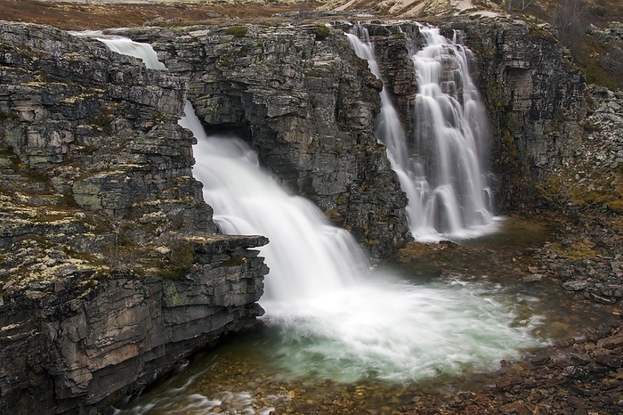 Norway Storulfossen, Bruresl ret, waterfall in the Store Ula River, Rondane National Park, Dovre, Norway, Europe, by alimdi   Arterra