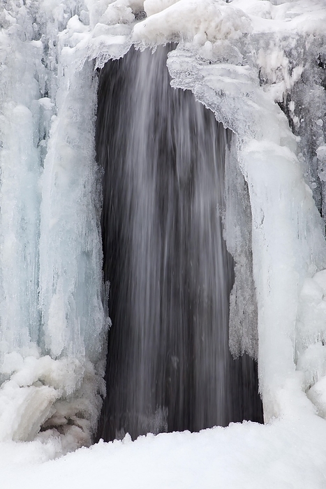 Iceland Frozen waterfall Kirkjufellsfoss on the Sn fellsnes peninsula in winter, Iceland, Europe, by alimdi   Arterra