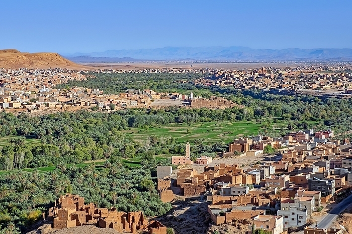 Morocco Aerial view over the city Tinghir, Tinerhir oasis, south of the High Atlas, Dr a Tafilalet Region, Central Morocco, by alimdi   Arterra   Marica van der Meer