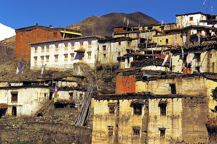 Nepal The hilltop Tibetan style fortress village of Jharkot in the Mustang region of west Nepal, by Klaus Steinkamp