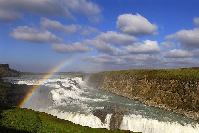 Iceland Gullfoss  Golden Falls  the famous waterfalls on the River Hvita, south central Iceland, by Klaus Steinkamp