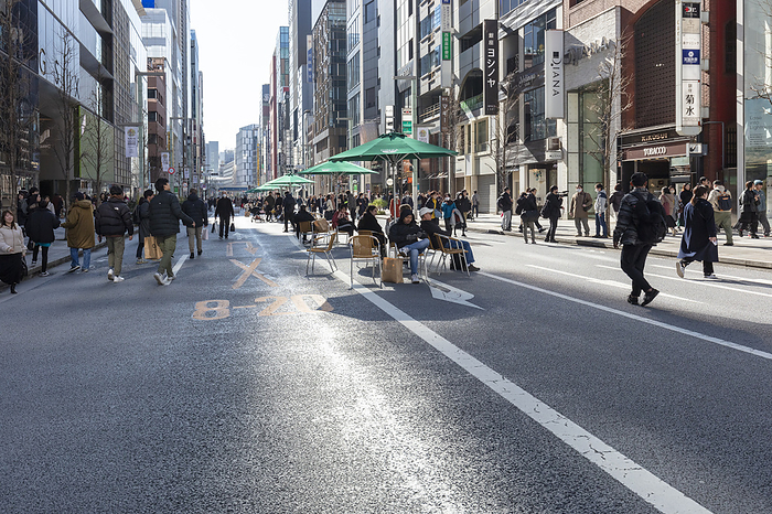 Ginza-dori pedestrian paradise Tokyo