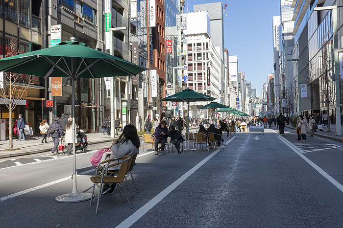 Ginza-dori pedestrian paradise Tokyo