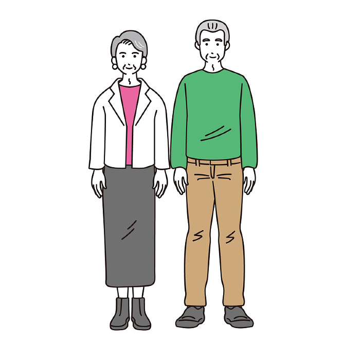Clip art of senior couple with simple touch