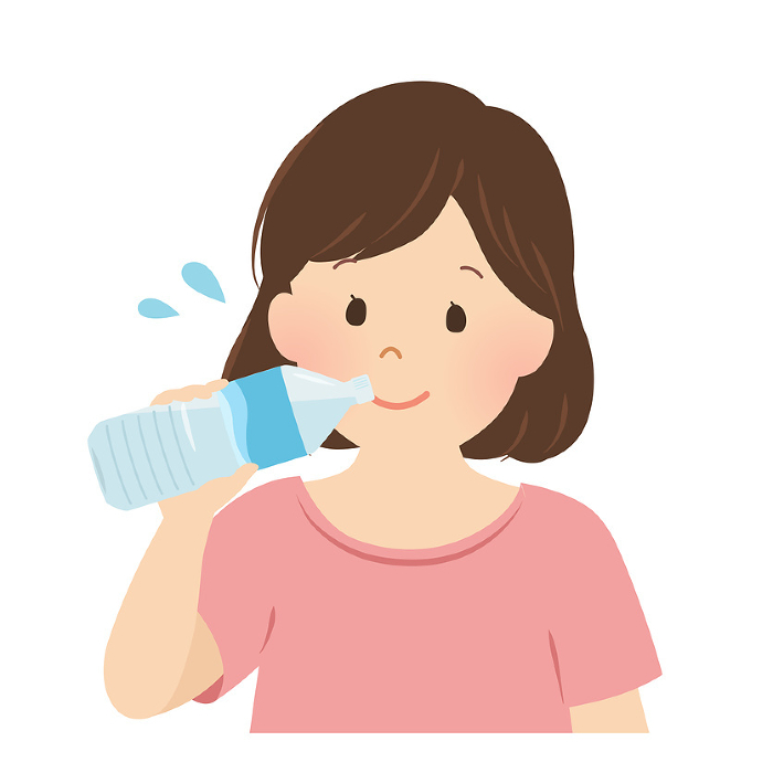 Vector illustration of a woman hydrating