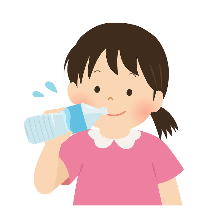 Vector illustration of a girl hydrating