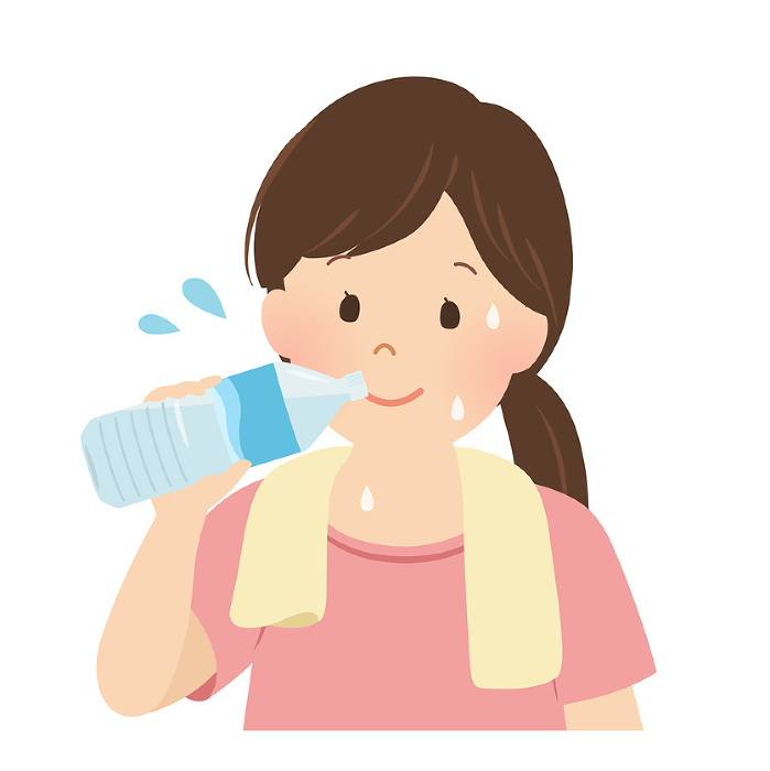 Vector illustration of a woman hydrating