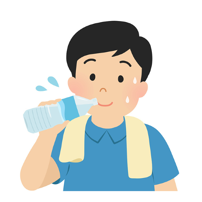 Vector illustration of a man hydrating