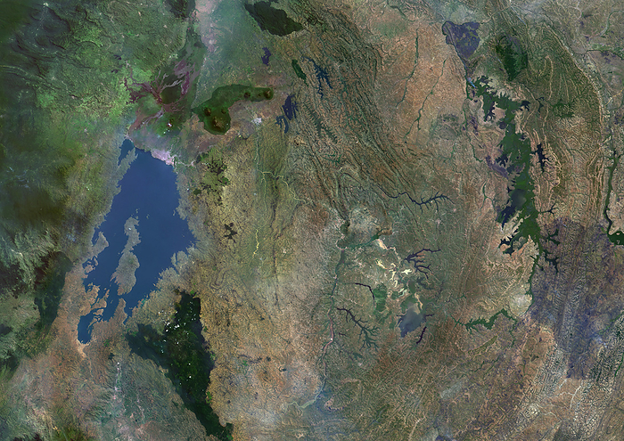 Rwanda Color satellite image of Rwanda and neighbouring countries., by Planet Observer Universal Images Group